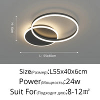 Lustre Noir Moderne avec Éclairage Variable
