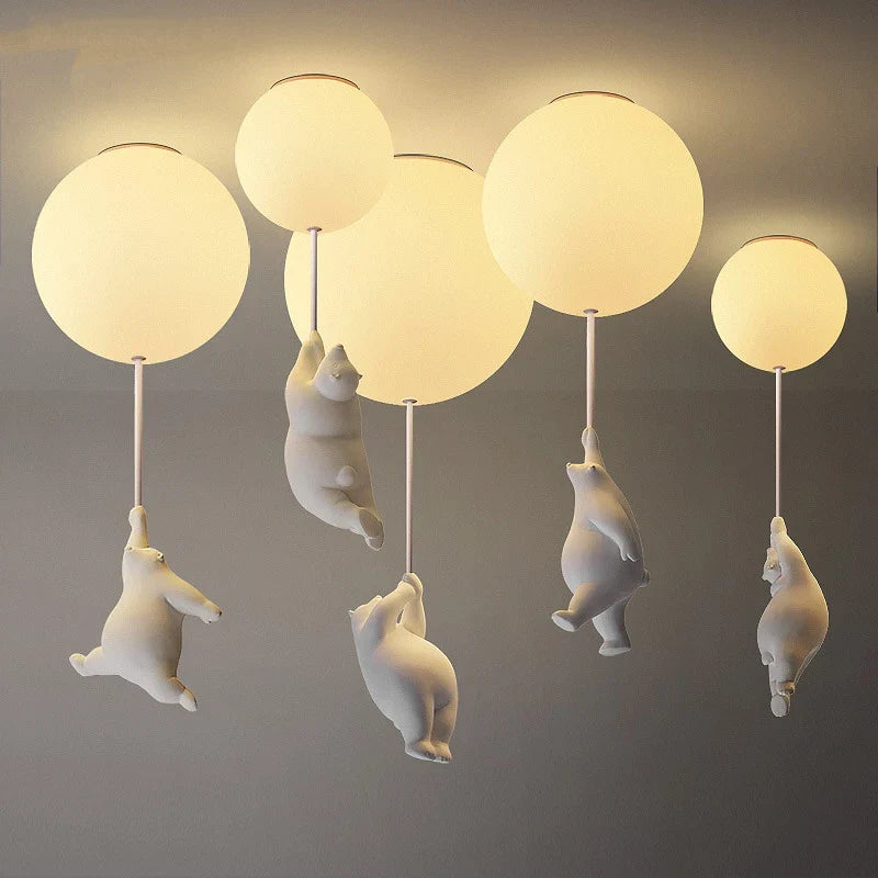 Plafonnier LED Ours Animé - Déco Chambre Enfants