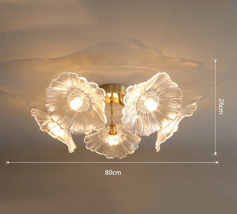 Lustre Fleurs en Verre - Style Nordique Moderne