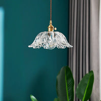 Lustre japonais en verre et laiton