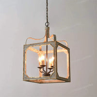 Loft Vintage Wood Lustre: Suspension Luminaire Gris pour Chambre, Salon & Cuisine