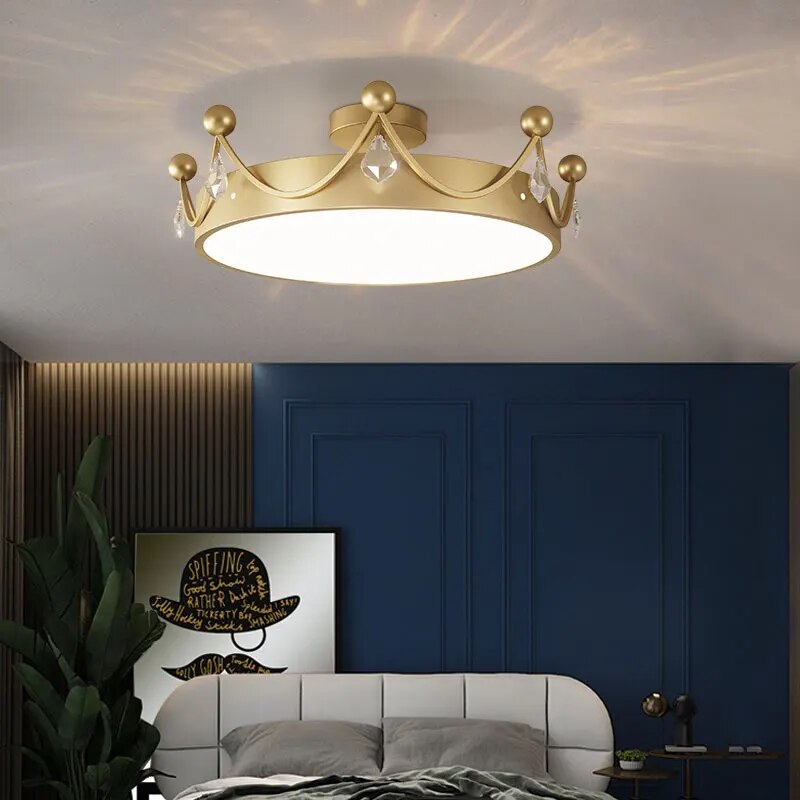 Plafonnier nordique minimaliste : Couronne en cristal