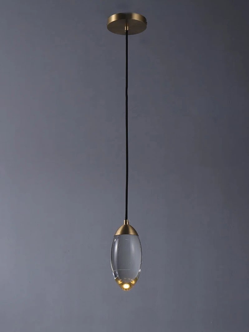 Suspension cristal cuivre luxe.