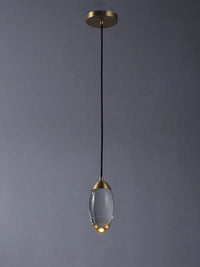 Suspension cristal cuivre luxe.