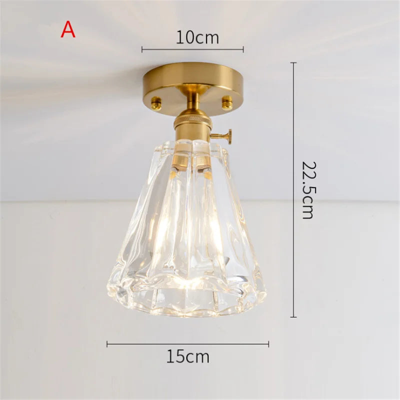 Plafonnier Nordique Rétro Loft Vintage Moderne - Abat-jour en Verre