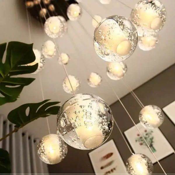 Lustre Boule de Cristal Nordique pour Villa de Luxe