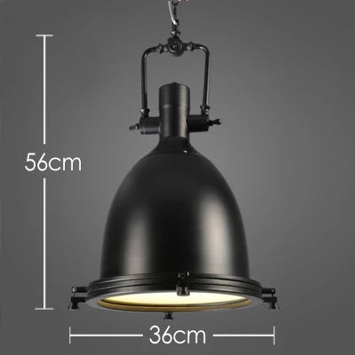 Suspension industrielle Vintage en verre E27