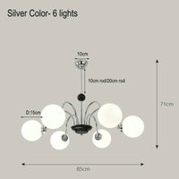 Lustre Nordique Blanc en Verre avec LED Suspendue