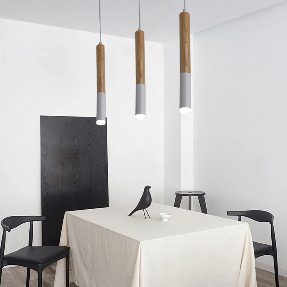 Suspension Long Tube LED 7W dans un style nordique pour salle à manger/salon/cuisine île boutique bar café