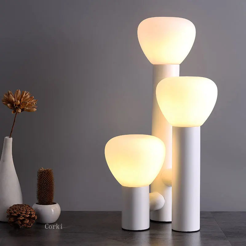 Lampe de Table Nordique Design LED en Fer et Verre