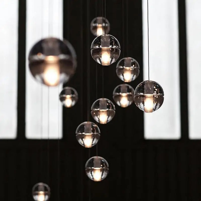 Lustre Boule de Cristal Nordique pour Villa de Luxe