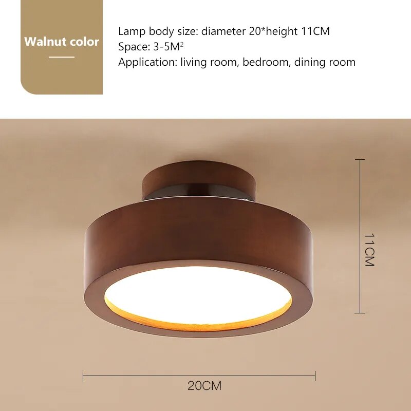 Plafonnier LED bois naturel modernité