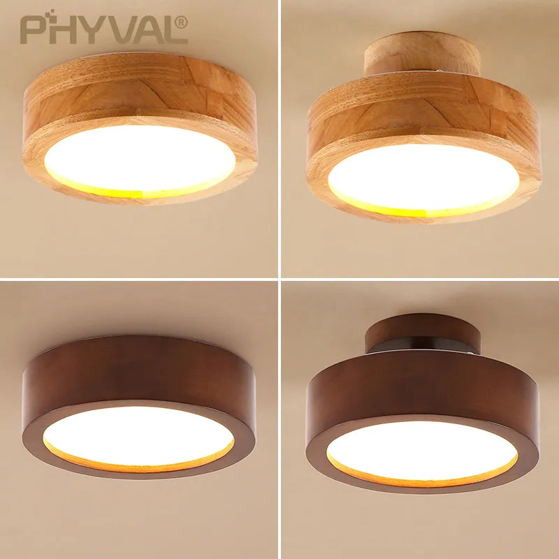 Plafonnier LED bois naturel modernité