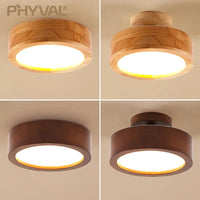 Plafonnier LED bois naturel modernité