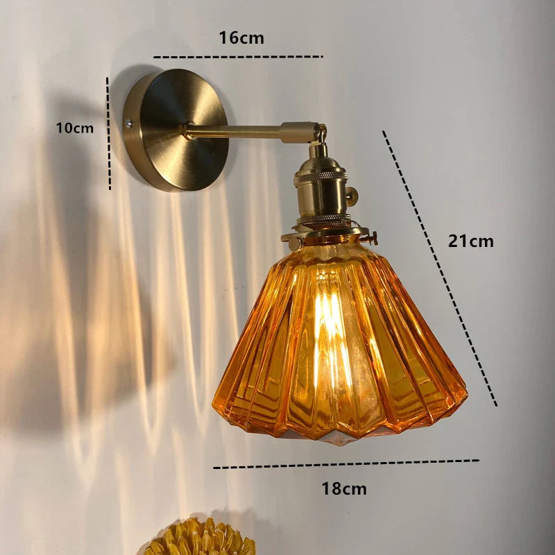 Applique murale LED rotative en verre et laiton pour miroir