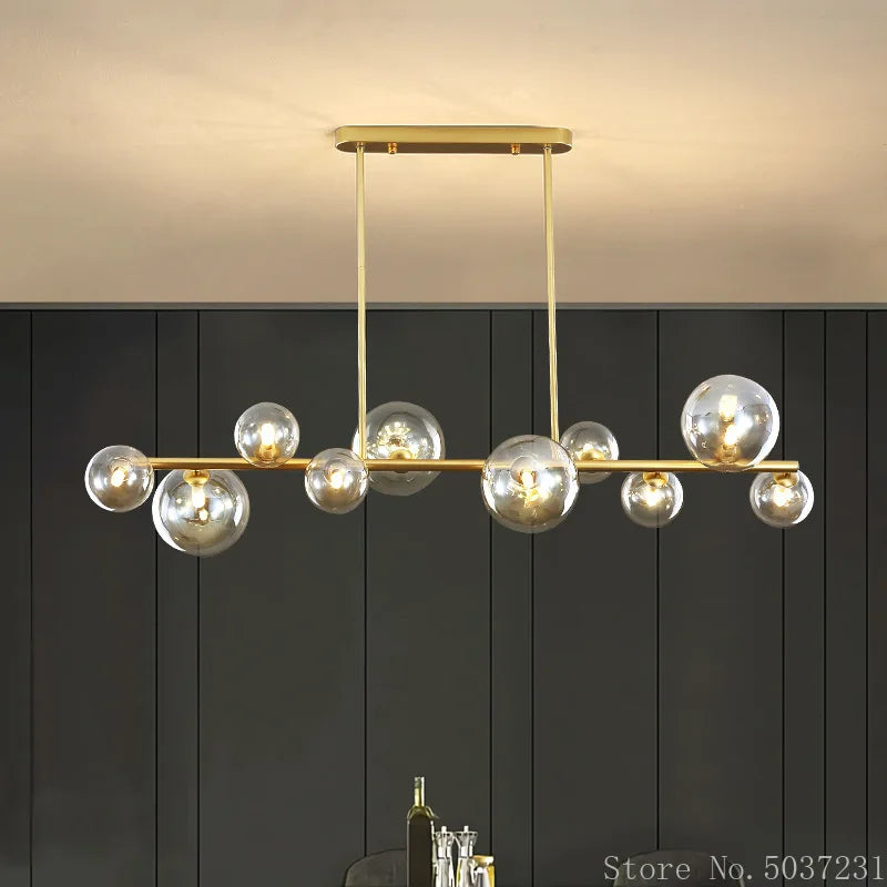Lustre LED Nordik en Boule de Verre - Éclairage Industriel Moderne