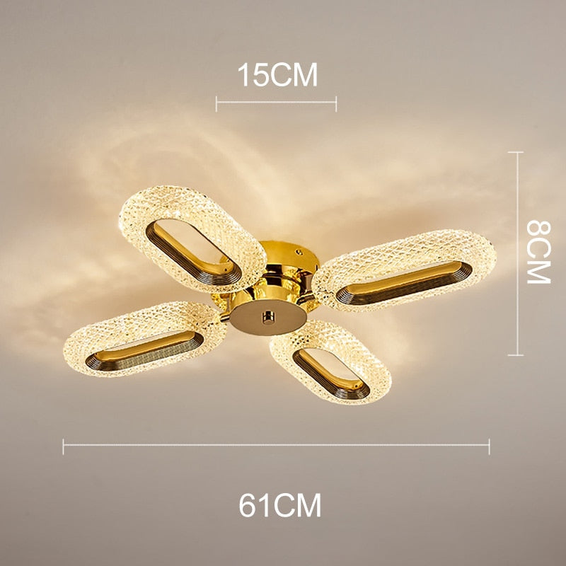 Plafonnier LED en cristal ovale Marvona - Style Moderne
