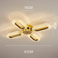 Plafonnier LED en cristal ovale Marvona - Style Moderne