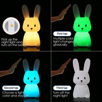 Veilleuse Lapin Mignon en Silicone USB pour Enfants Kawaii - Marque Lapin Câlin