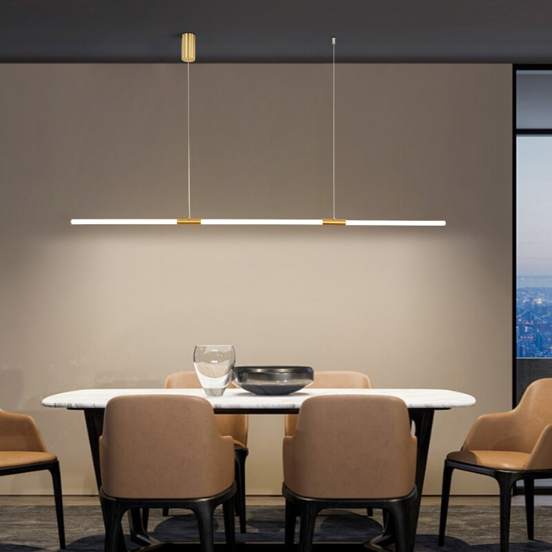 Lustre LED doré Nevy, style minimaliste.