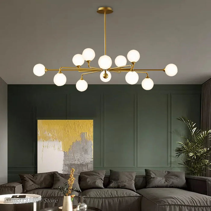Lampe Suspension Nordique en Verre LED Feng-Glow