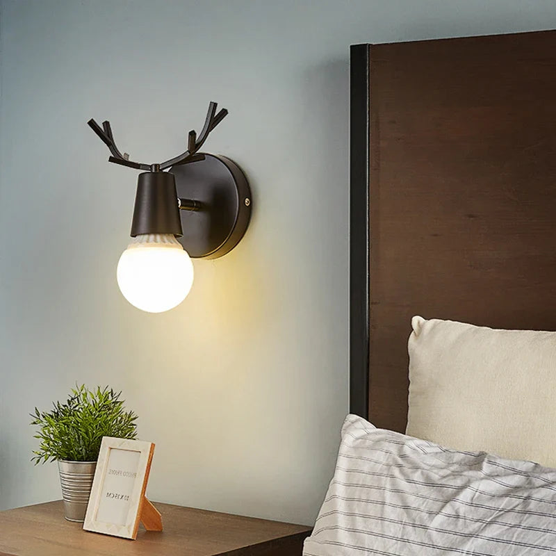 Applique murale LED en bois de style industriel pour hôtel de luxe