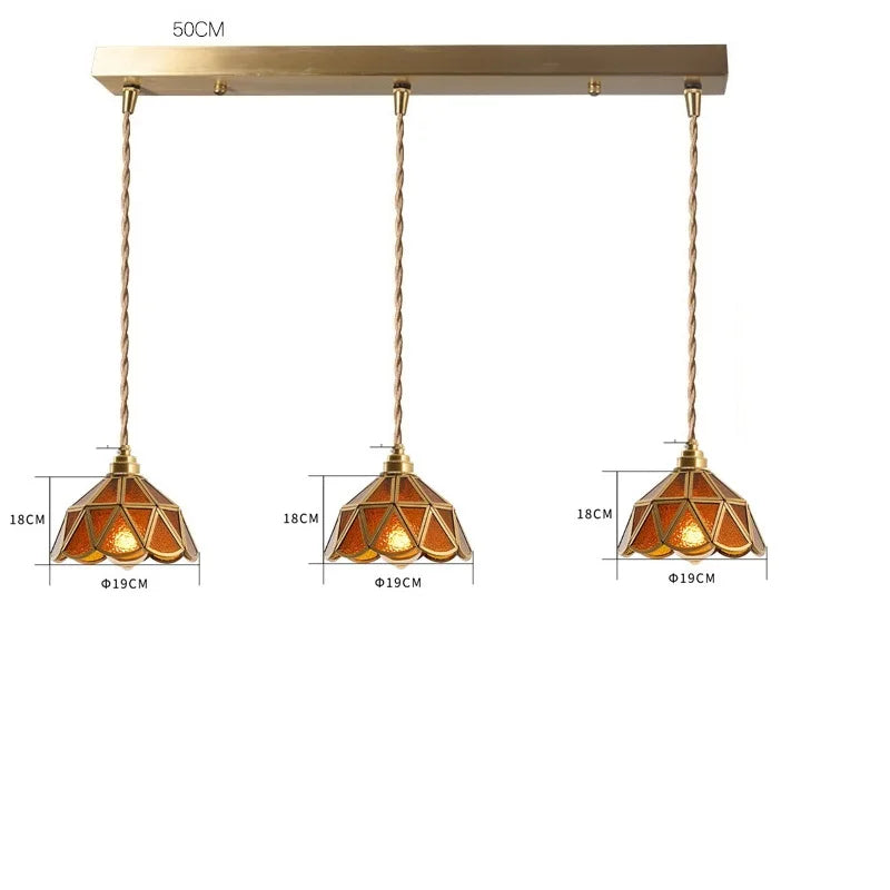 Suspension conique en verre - Élégance japonaise vintage