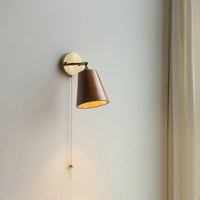 Applique murale nordique moderne en bois à led avec chaîne à tirer - Marque iwhd