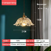 Lustre japonais en verre et laiton