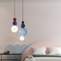 Suspension design en métal et boules colorées Ginna