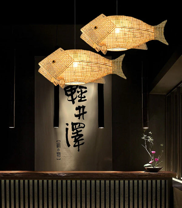 Suspension carpe en bambou - Éléments de Déco Zen