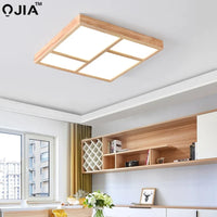 Plafonnier LED en bois véritable pour un intérieur moderne et décoratif