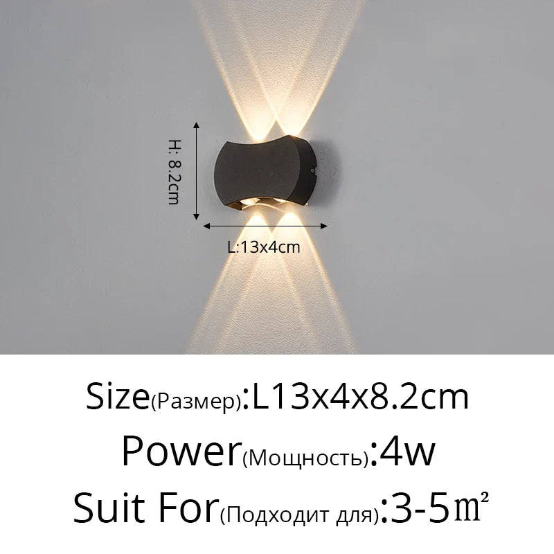 Applique murale LED Moderne et Imperméable pour Extérieur Minimaliste