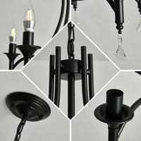 Lustre Exquis en Fer Forgé et Bougies