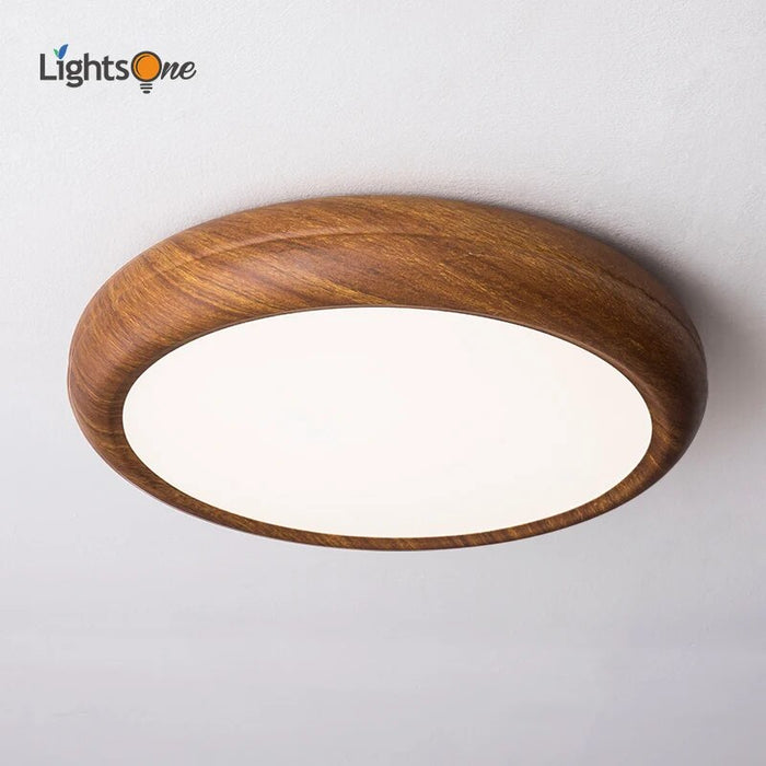 Plafonnier Fer Bois Noyer - Style Antique Moderne
