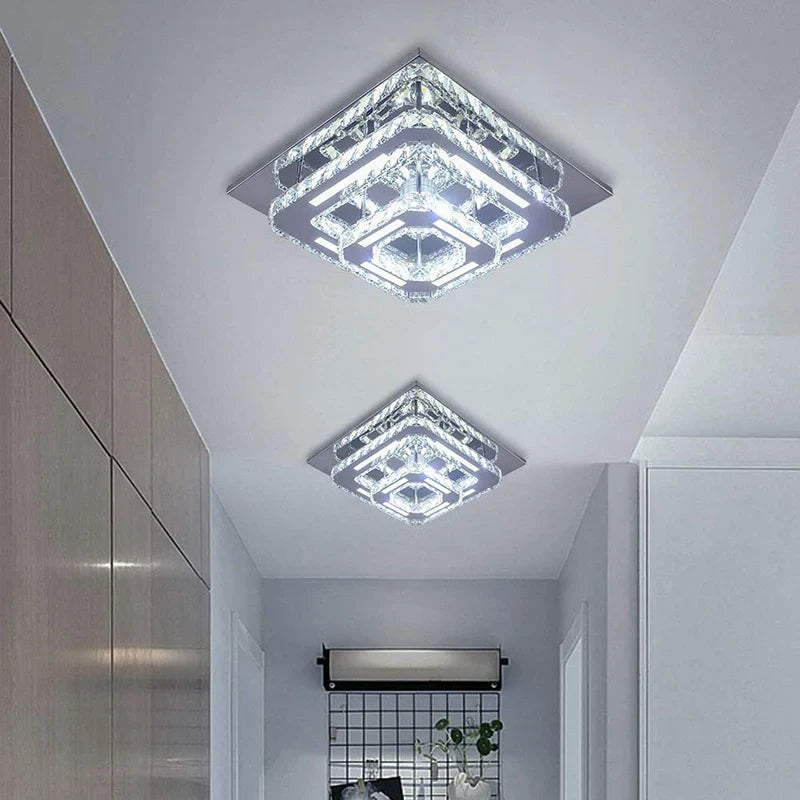 Plafonnier LED suspendu en cristal - Design nordique simpliste et moderne