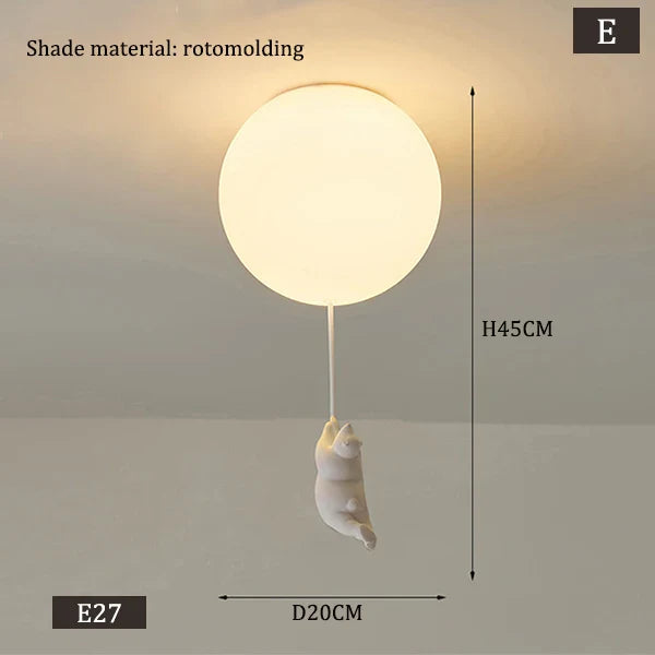 Suspension Boule en Verre avec Ours Suspendu