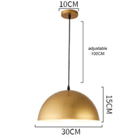 Suspension LED nordique rétro E27 - Lustre en fer forgé couleur or - Intérieur maison, salon, cuisine