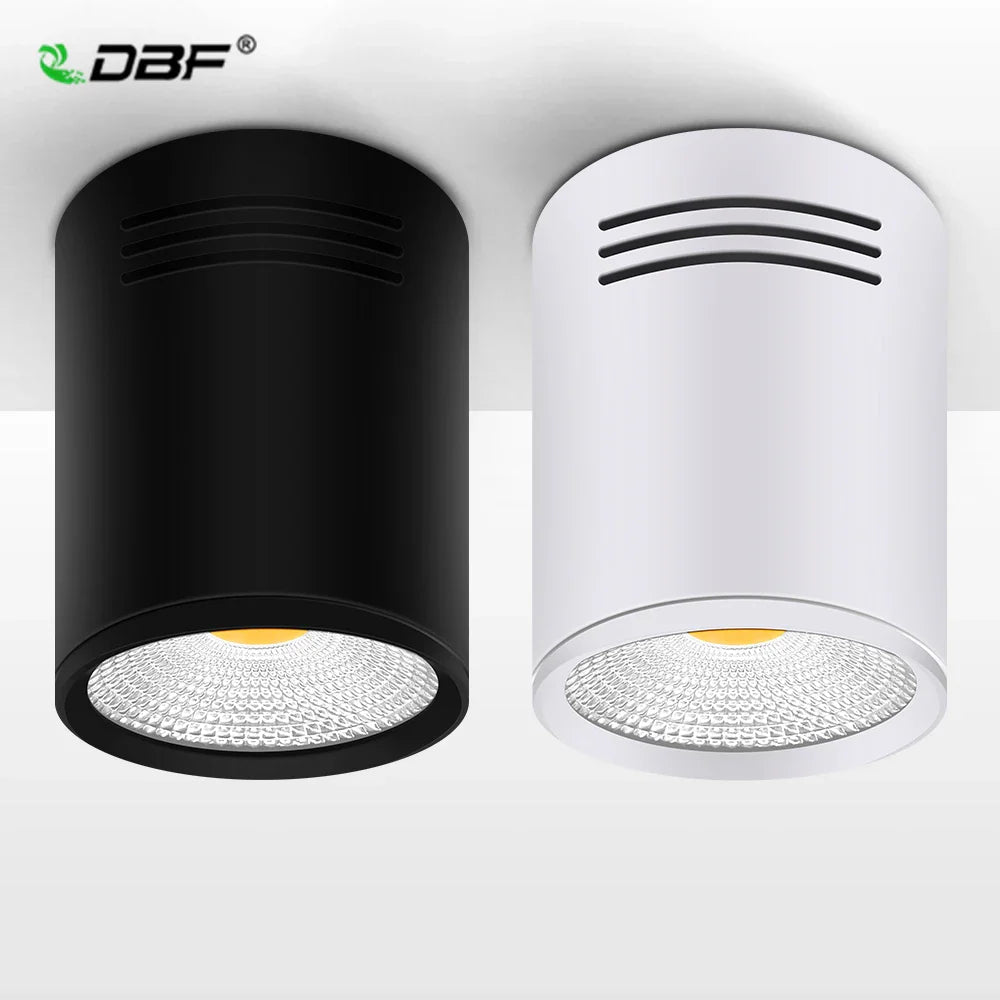 Spot Dimmable LED COB monté en Surface Downlight 3W/5W/7W/10W/12W/15W - Blanc/Noir - Design Premium