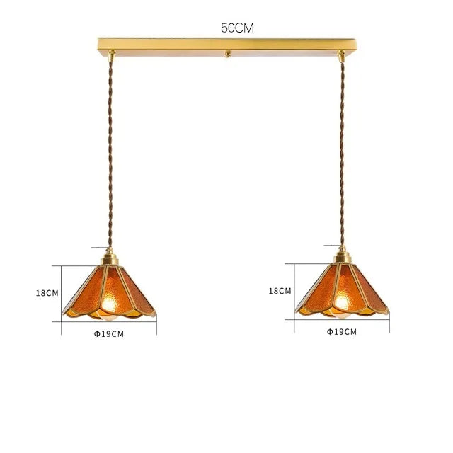 Suspension conique en verre - Élégance japonaise vintage