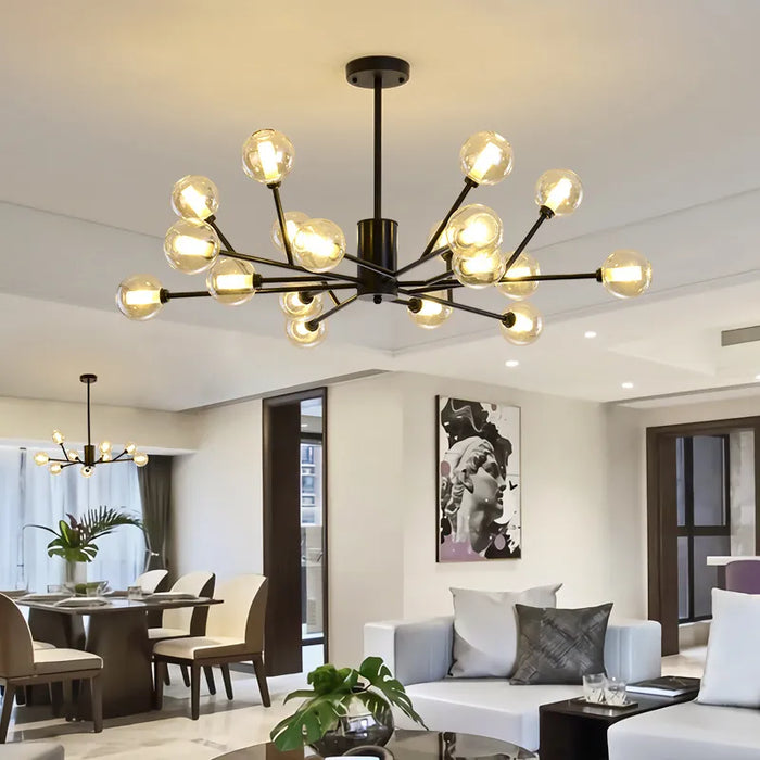 Lustre Nordique LED - Collection Boule de Verre Moléculaire