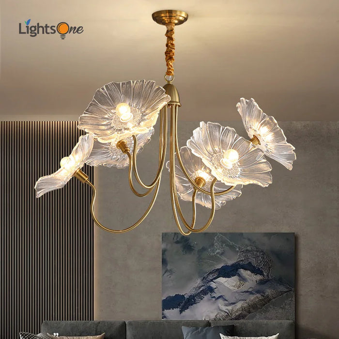 Lustre Fleurs en Verre - Style Nordique Moderne