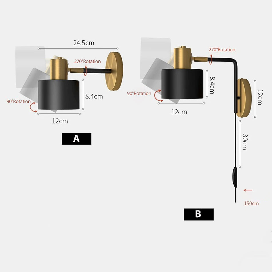 Applique murale LED Noir & Laiton Aveiro