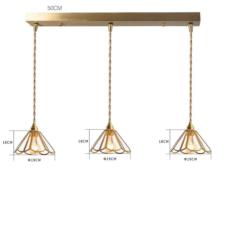 Suspension conique en verre - Élégance japonaise vintage