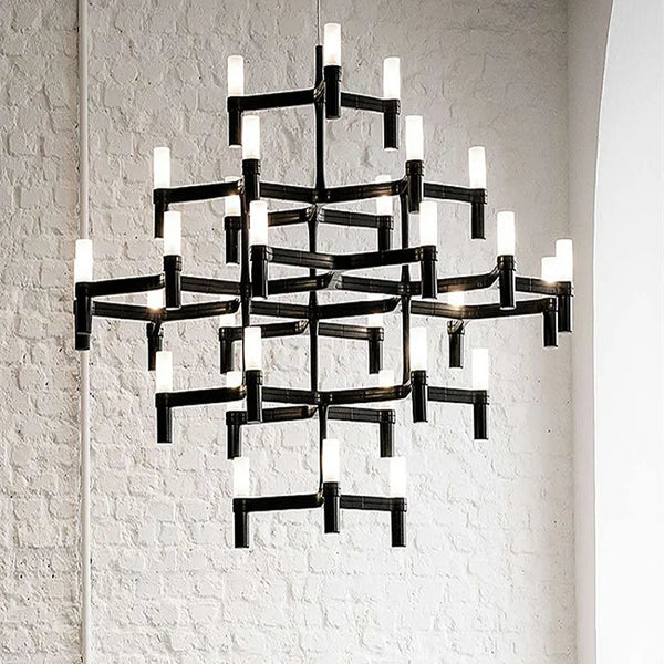 Lustre de Luxe Moderne en Métal avec Éclairage Suspendu Réglable