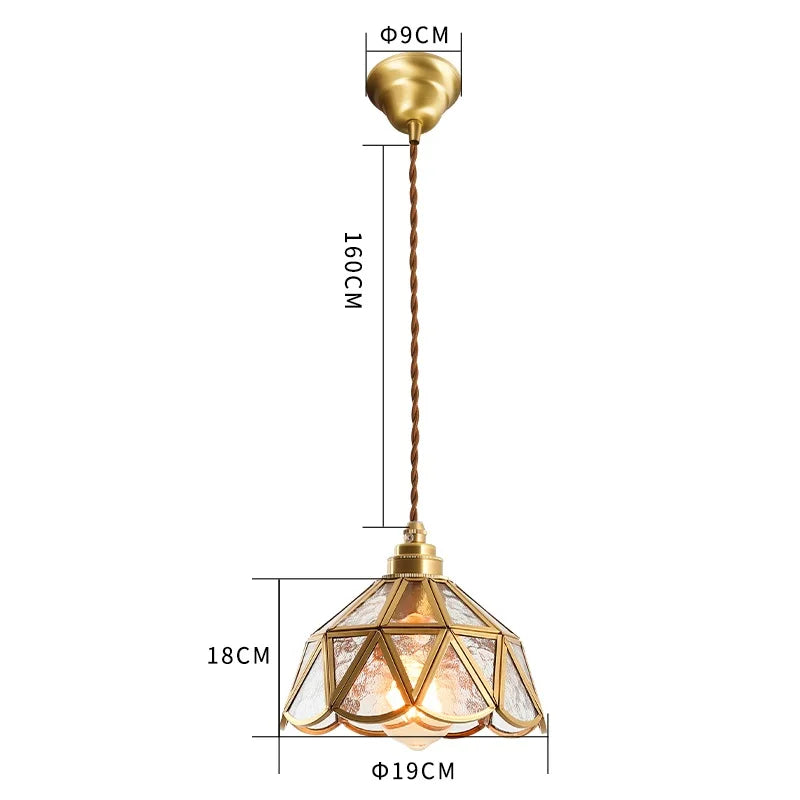Suspension conique en verre - Élégance japonaise vintage