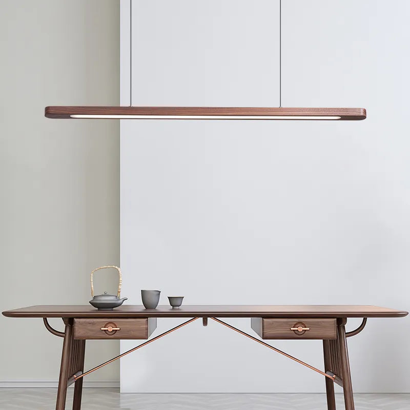 Suspension LED en bois "Nordic Glow" au design moderne et ovale