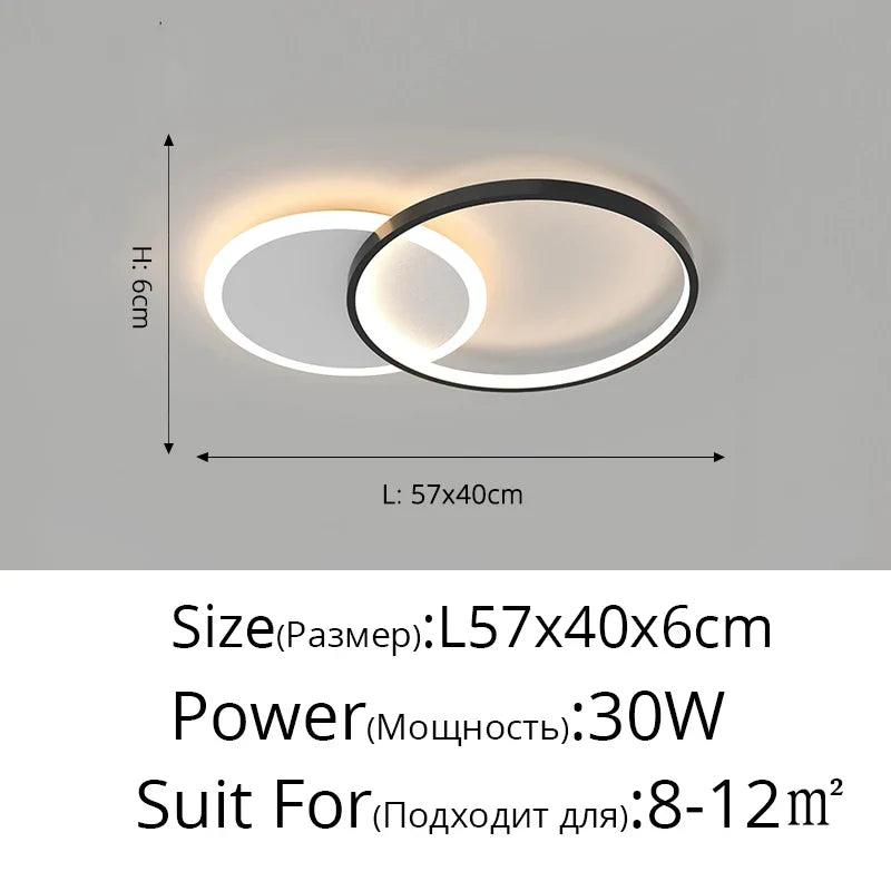Lustre Noir Moderne avec Éclairage Variable