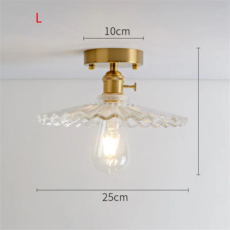 Plafonnier Nordique Rétro Loft Vintage Moderne - Abat-jour en Verre