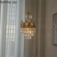 Lustre Couronne Moderne en Cristaux: Luminaire Décoratif d'Intérieur